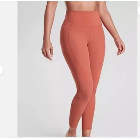 ATHLETA Rise Up Rib 7/8 Tight Orange Size Medium - Picture 1 of 8